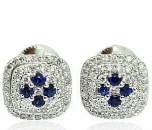cushion stud diamond earrings