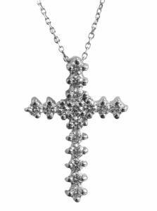 flat diamond cross pendant