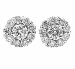 halo stud siamond earrings