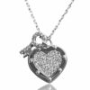 heart and key diamond pendant