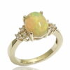 oval opal prong diamond ring