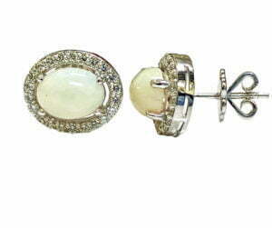 oval halo diamond stud earrings