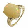 oval opal diamond ring in 14 k yellow gold