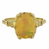 filigree design oval opal diamond ring