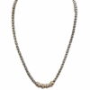 rolling diamond necklace in two tone gold