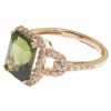 Green tourmalin diamond ring