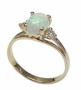 oval opal diamond ring