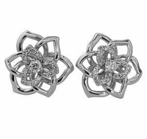 moving diamond cluster earrings