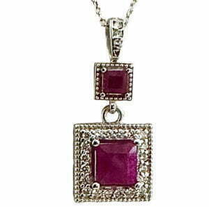 dangling ruby diamond pendant