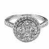 Diamond cluster ring in 14 k white gold