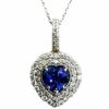 double halo diamondtanzanite pendant