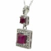 drop ruby diamond pendant