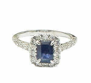 emerald cut sapphire diamond ring