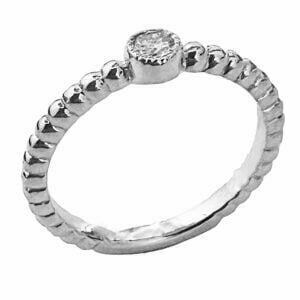 milgrain bubble diamond engagement ring