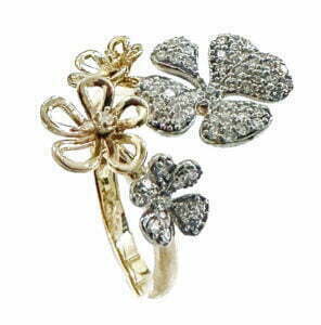 multi-flower diamond ring