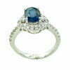 oval sapphire diamond ring in 14 k white gold