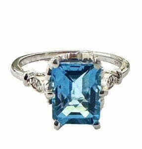 swiss blue topaz diamond ring