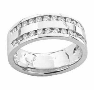 two-row men's diamond ring