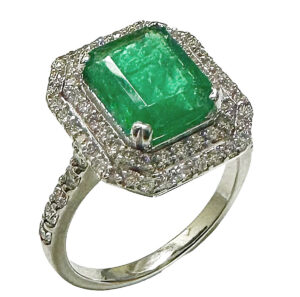 double halo emerald ring