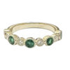 emerald and diamond multiprong ring