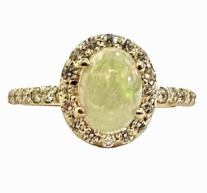 oval opal diamond ring