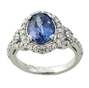 oval tanzanite diamond ring