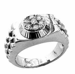 round diamond men's ring