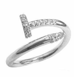 twisted nail diamond ring