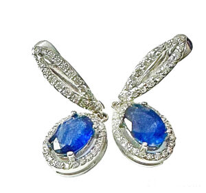 dangling sapphire diamond earrings
