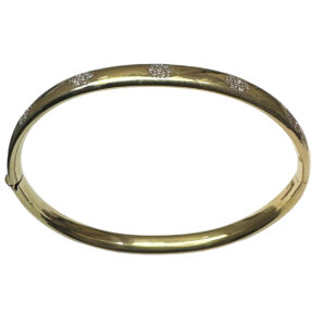 Wide diamond bangle