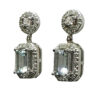 Aquamarine dangling diamond earrings