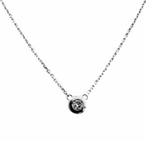 burnish setting diamond necklace