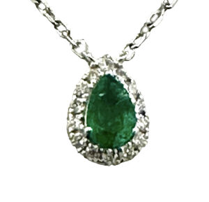 pear shape emerald diamond necklace