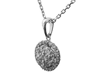 round cluster diamond necklace