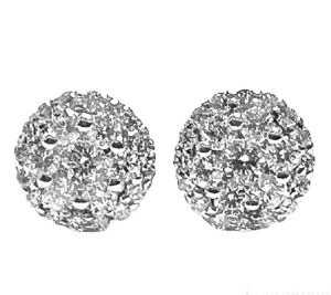 cluster diamond stud earrings