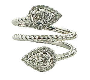 cable diamond wrap ring
