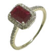 Emerlad cut ruby diamond ring