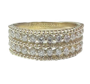 two row diamond wedding ring