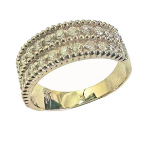 Two row diamond wedding ring