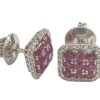cluster ruby diamond earrings