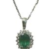 emerald diamond pendant