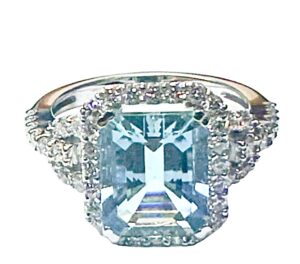 aquamarine diamond ring