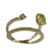 oval opal two row diamond ring