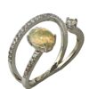 OVAL OPAL TWO ROW DIAMOND RING