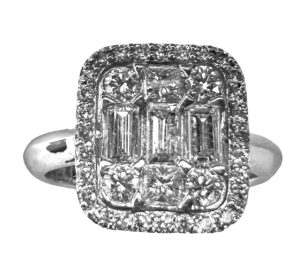 Baguette and round diamond ring