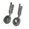 dangling oval diamond earrings