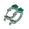 Huggies pear shape emerald earrings
