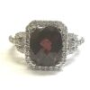 Garnet diamond wedding ring