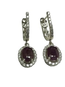 Oval diamond earrings