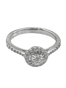 illusion setting diamond engagement ring
